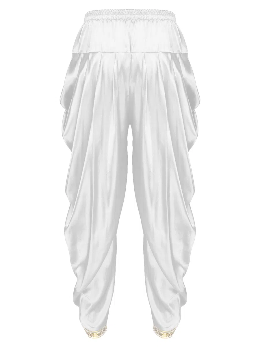 inlzdz Pantaloni Indiani da Uomo e Donna Harem Hip Hop Lunghi Pantaloni Bloomers Pantaloni Medievali Costume da Principe Orient Sultan Munadin
