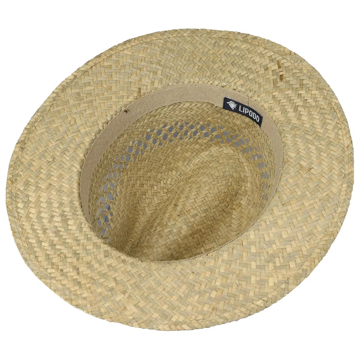 LIPODO Steven Traveller Cappello di Paglia Unisex 100% Paglia Made in Italy Estivo con Cordoncino in Pelle Colori Naturali