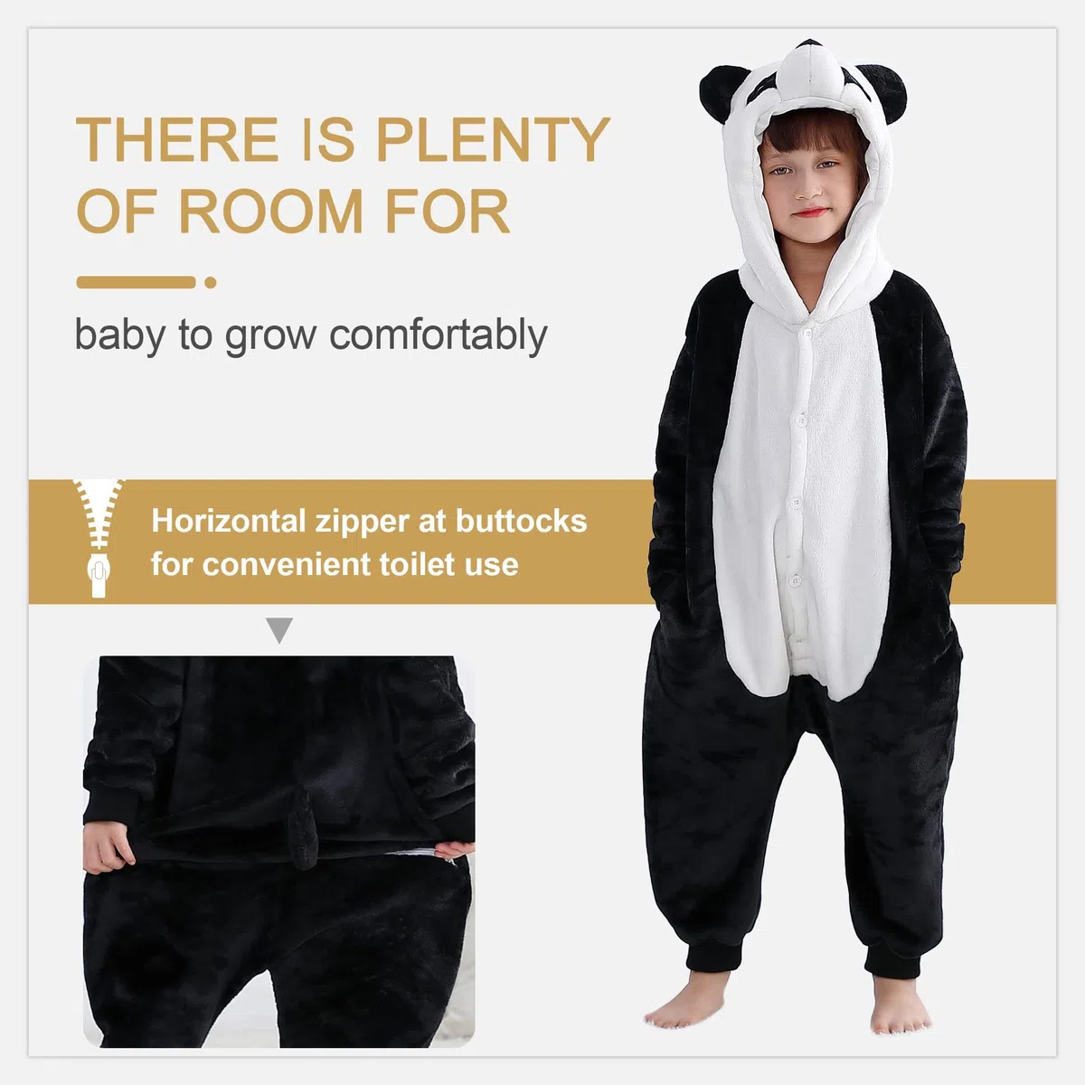 Pigiama Unisex Animale con Cappuccio per Bambini Romper Tutto in Uno Chiusura a Bottone Pigiama per Bambini da 3-12 Anni Pigiama da Ragazza Regali per Le Feste