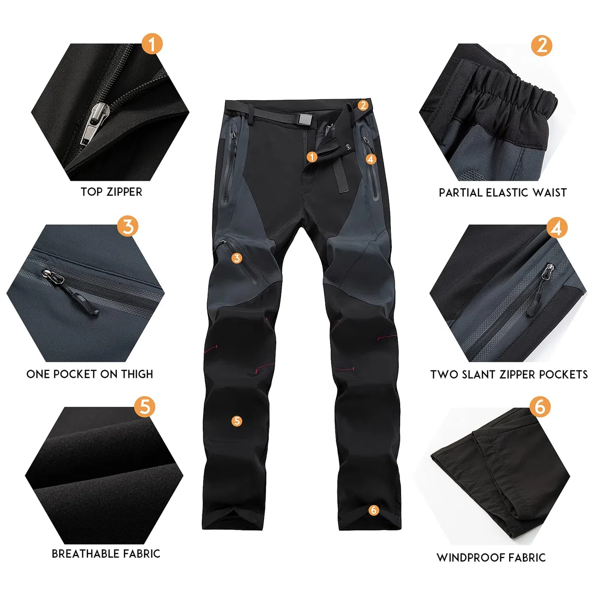 Pantaloni da Trekking per Uomo all'aperto Pantaloni da Trekking Traspiranti Antivento Leggeri per la Primavera Estate Autunno