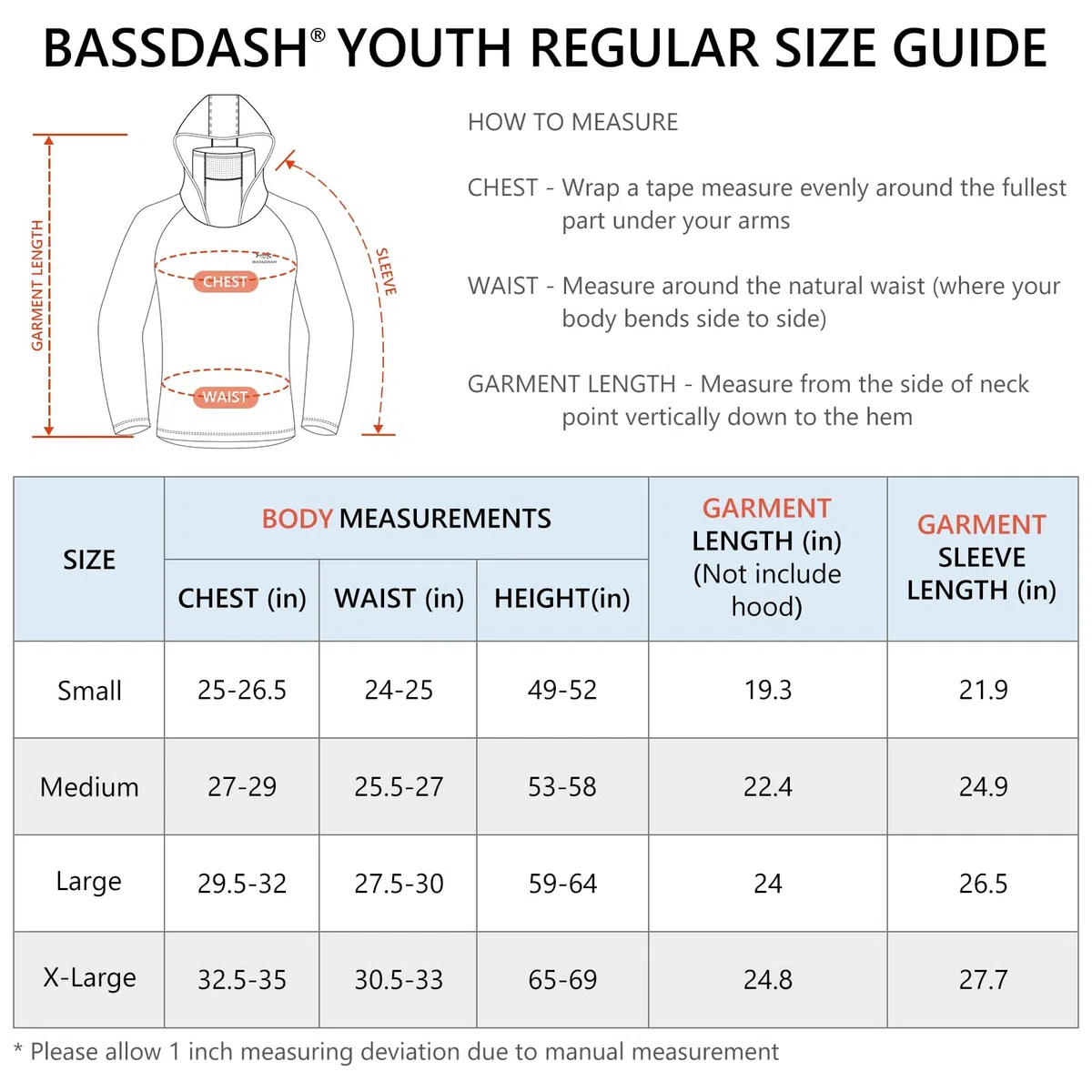 BASSDASH Camicia con cappuccio UPF 50+, con maschera, protezione UV, protezione solare, maglietta a maniche lunghe per pesca e nuoto