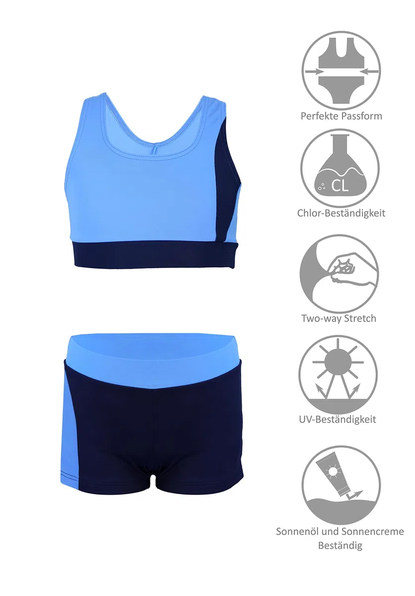 Aquarti Costume Piscina Bambina – Costume Due Pezzi con Racerback e Pantaloncino