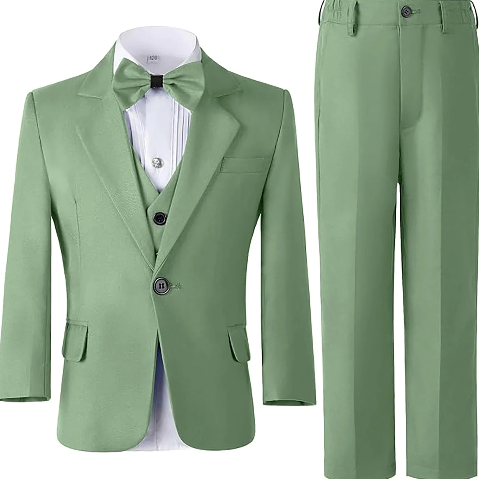 Completo da smoking da ragazzo, 3 pezzi, vestibilità aderente, abito da sposa con un bottone, blazer e pantaloni