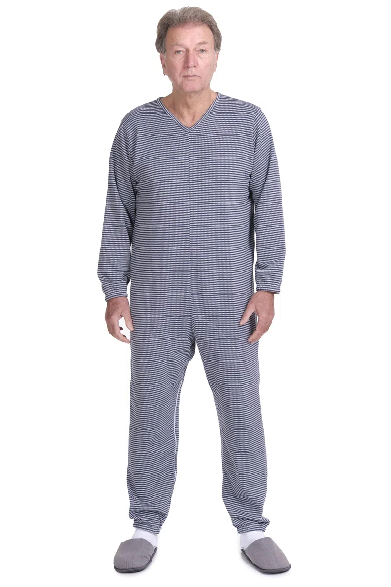 FERRUCCI COMFORT Pigiama Tutone Sanitario comodità Manica Lunga 3 Cerniere/Zip Schiena -Interno Gamba Invernale Tessuto Pesante