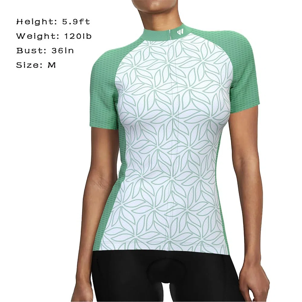 Lo.Gas - Maglia da ciclismo da donna, a maniche corte, traspirante, in rete, 3 tasche posteriori, UPF50+