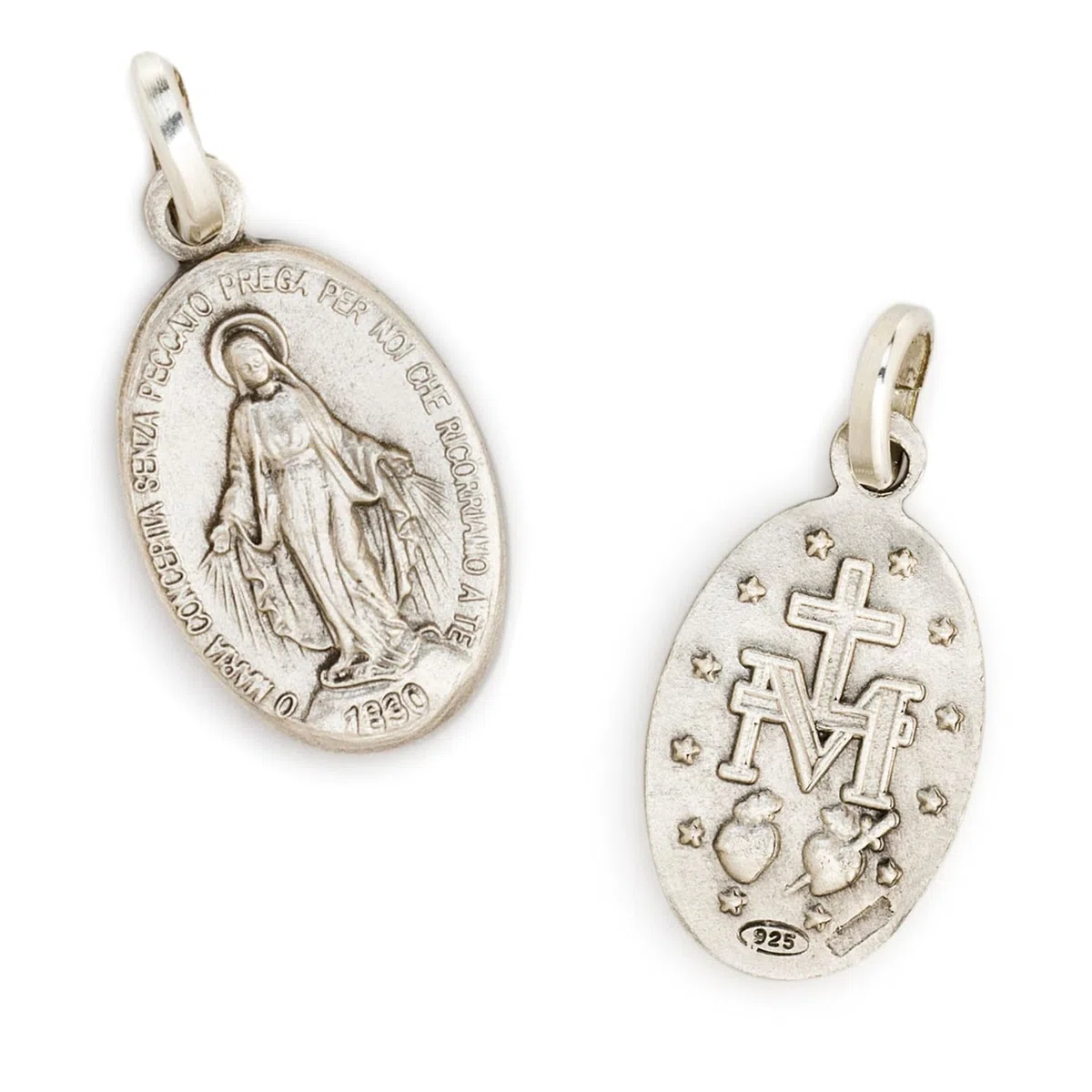 SHALOM - Medaglia Miracolosa In argento 925. Altezza 1,2 Cm