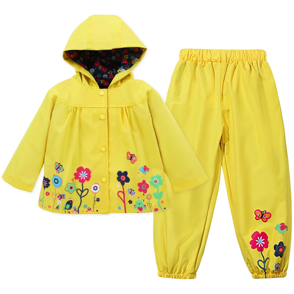 LZH Tuta impermeabile per neonate Tuta impermeabile con cappuccio Giacca e pantaloni Outwear