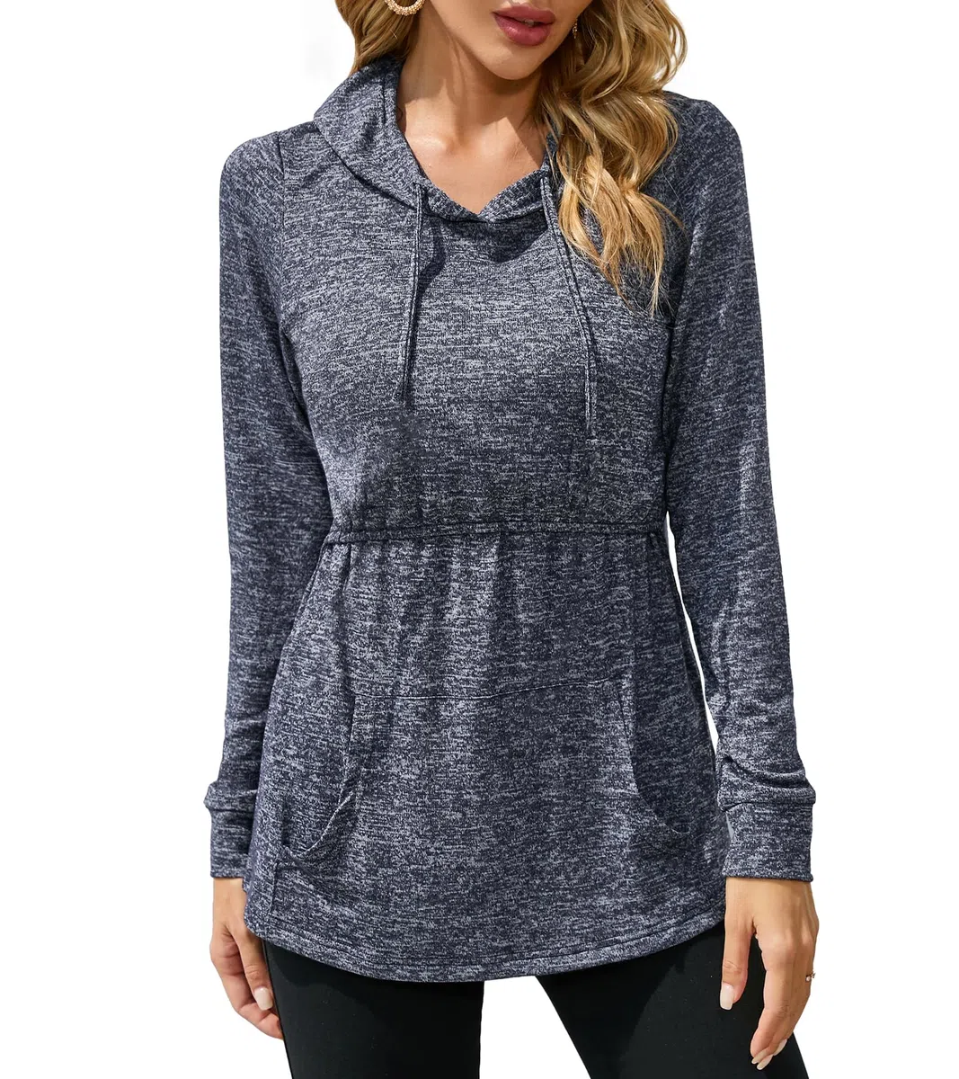 Sosolism Felpa Allattamento con Cappuccio da Donna Manica Lunga Tops Premaman Allattamento con Tasche Pullover