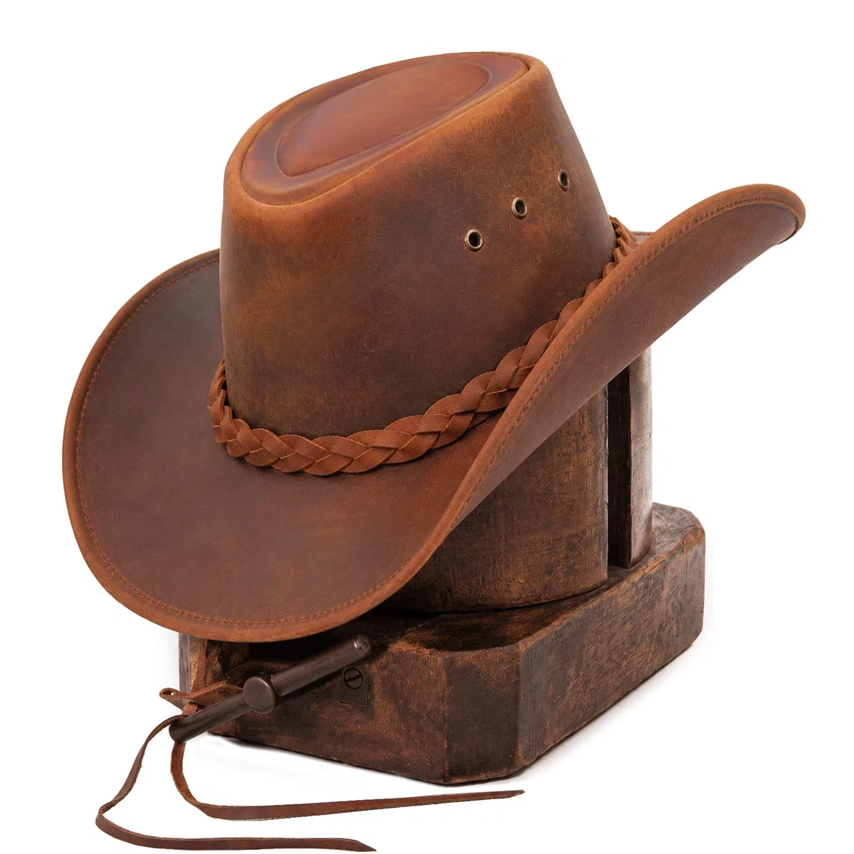 Pamposh Cappello da cowboy donna uomo vera pelle stile occidentale tesa larga cappello da cowgirl modellabile leggero fatto a mano durevole cappello bush