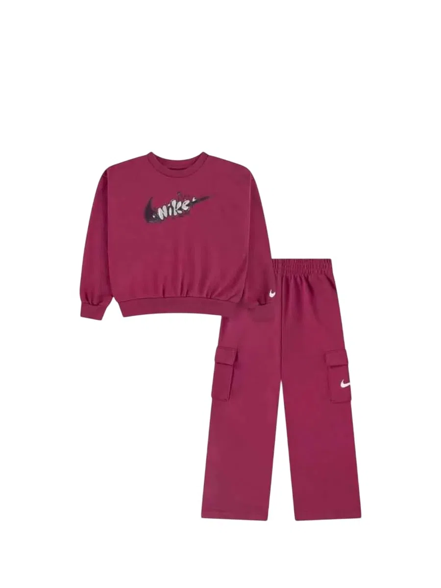 NIKE Nkg Po Crew Cargo Ft Pant Set T-Shirt Bambine e ragazze
