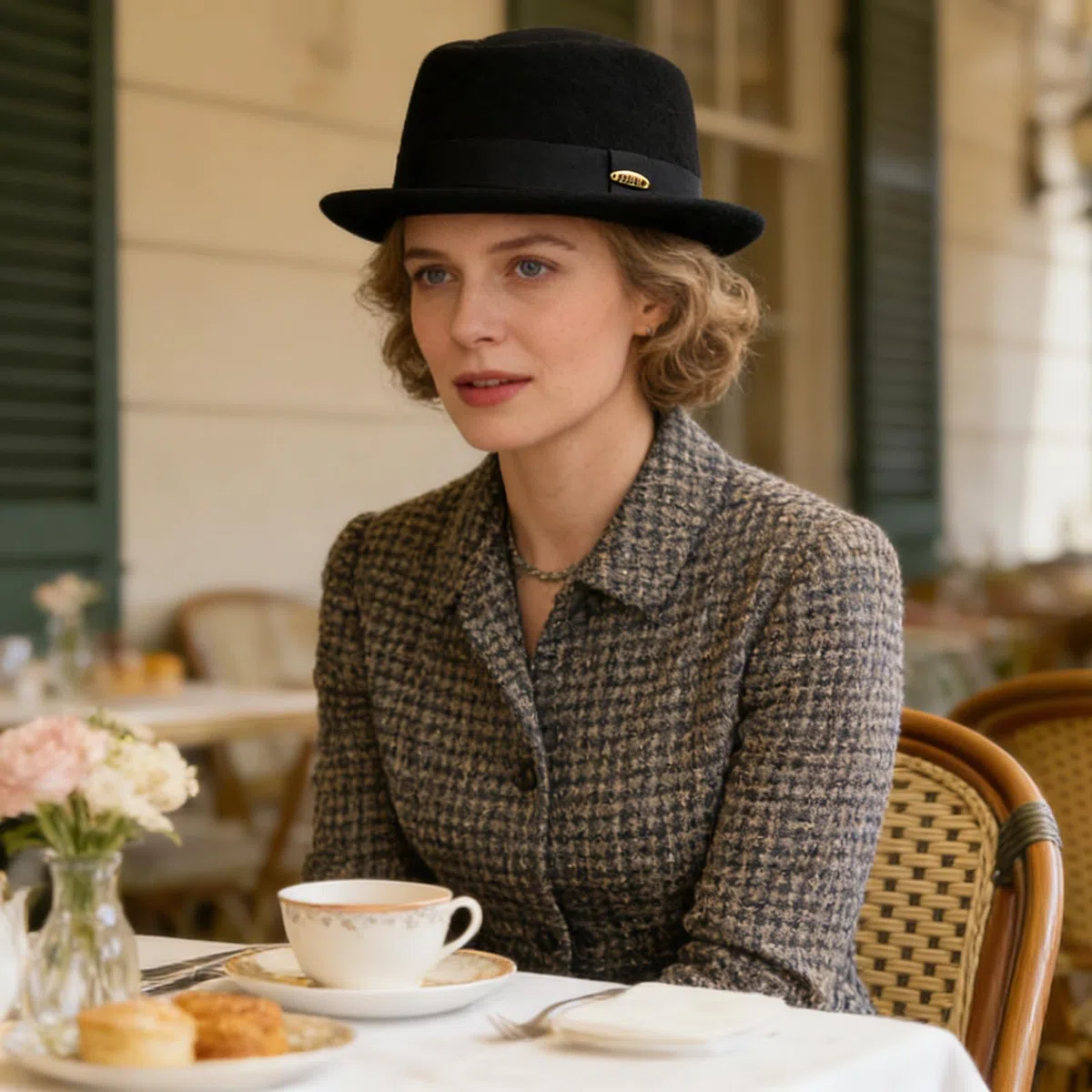 HEYANN Cappello in lana Porkpie, da uomo e da donna, in 100% feltro di lana Porkpie, cappello in feltro, Gentleman Jazz Trilby Cappelli per matrimoni e feste