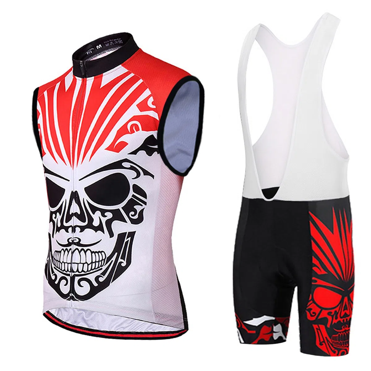 Abbigliamento Ciclismo Uomo Completo Bici MTB Estivo, Tuta Ciclista Maglietta da Ciclo Senza Maniche Gilet e Salopette Pantaloncini con 9D Gel Imbottiti,Maglia Bicicletta Sleeveless Asciugatura Rapida