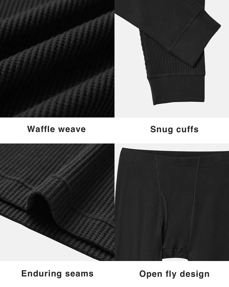 LAPASA Biancheria Intima Termica a Maglia Waffle da Uomo – Set con Maglia Termica e Pantaloni o Maglia Singola (Warm/Extra Warm) M60