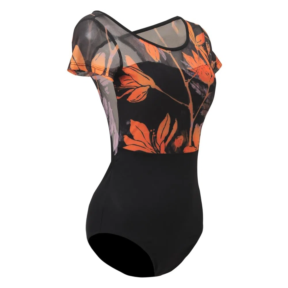 ROYAL SMEELA body da balletto maniche corte body danza classica stampato adulto body ballerina donna body da ballo donna body di danza classica donna body per la danza classica body ginnastica