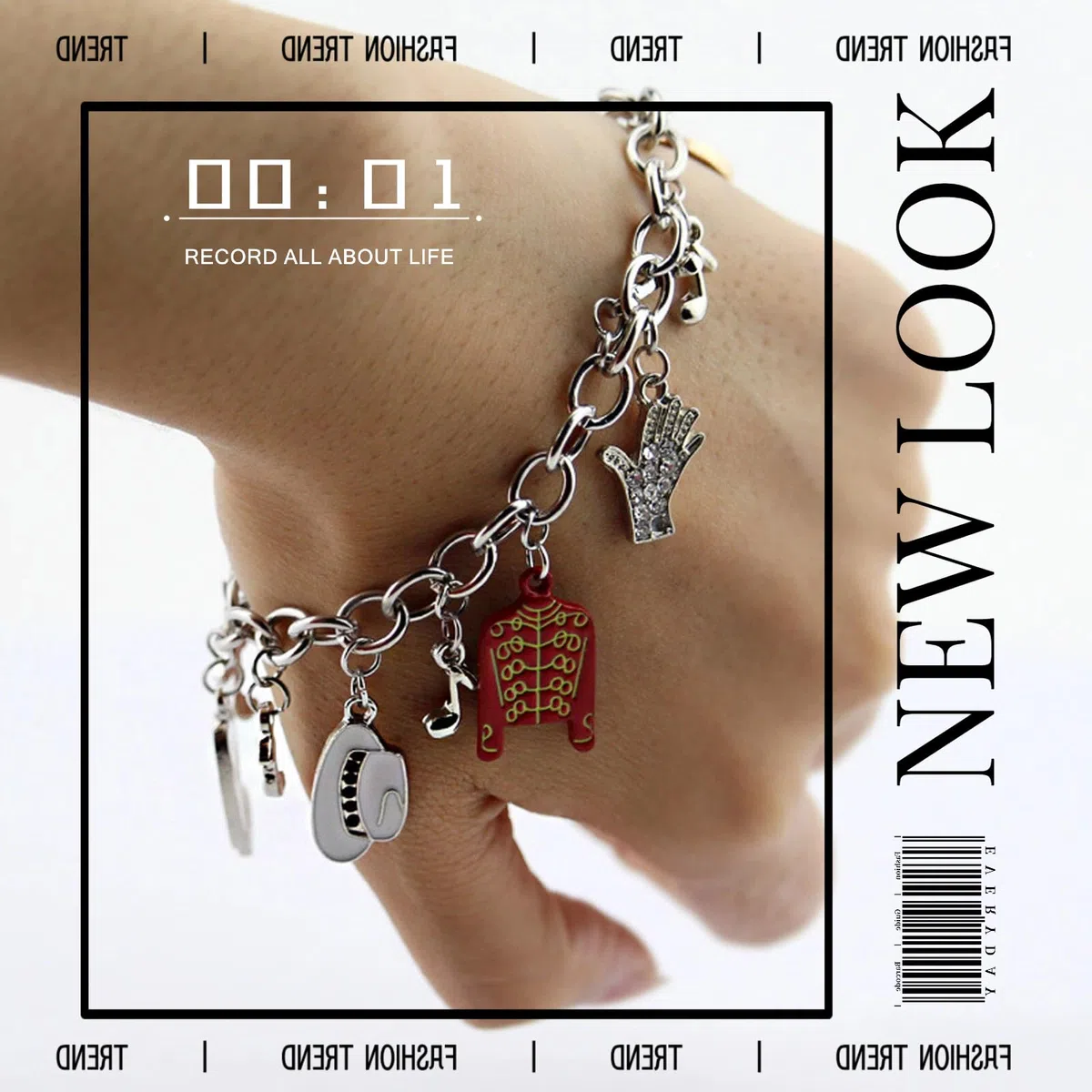 MJ - Braccialetto per fan di Michael, gioielli classici World Dance King, collezione commemorativa, alla moda Michael Jackson, con ciondolo in lega