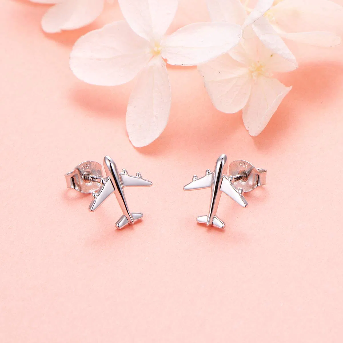 Gioielli per la festa della mamma, orecchini per uomini, donne, tee, ragazze, in argento Sterling 925, orecchini ornamentali e Argento, cod. Flyow-Simple Stud Earrings