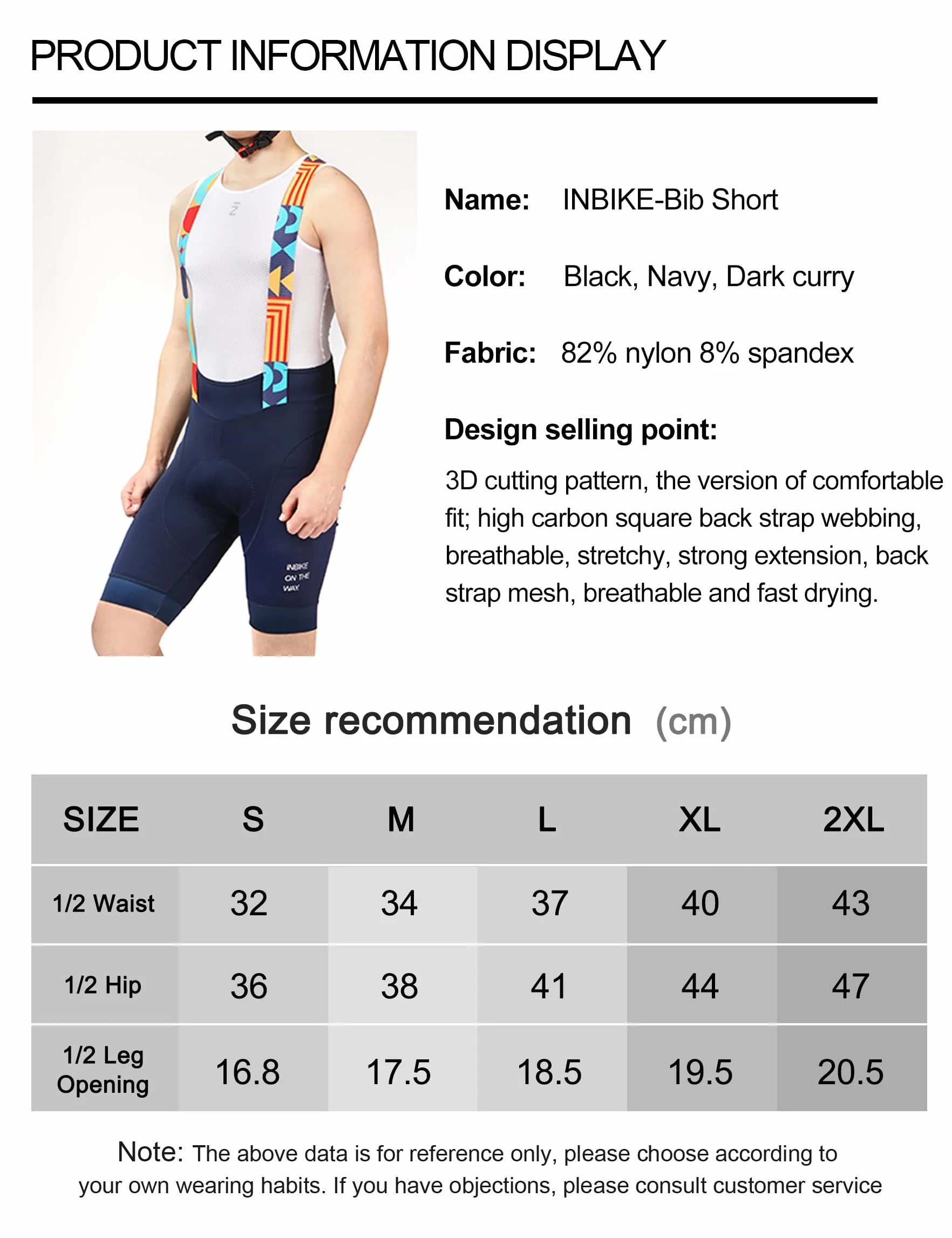 INBIKE Salopette Ciclismo Uomo Imbottite 3D Pantaloncini con Bretelle da Bici da Strada Pantaloncini MTB Asciugatura Rapida Pantaloncini Estivi Traspirante