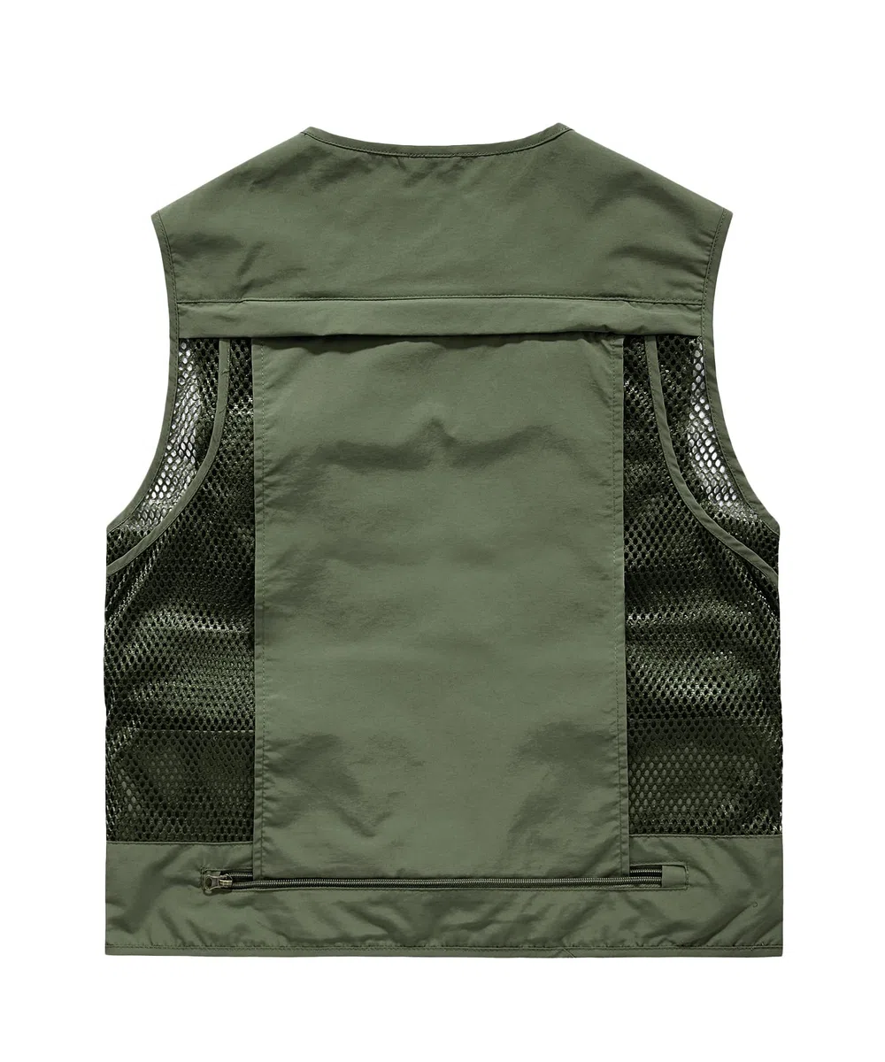 Uomo Multi-Tasca Gilet da Pesca Senza Maniche All'aperto Leggero Panciotto da Viaggio Traspirante Asciugatura Rapida Giacca da Lavoro Sport Giubbino Caccia Fotografi Gilet