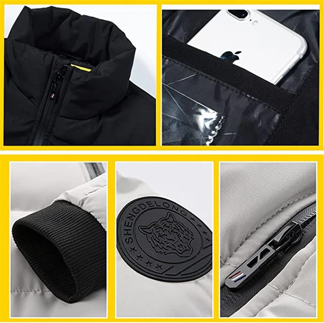 Moda Parka da Uomo, London Invernale da Giubbotto, Giacca a Vento Calda e Grossa, Outdoor Antivento Giubbotto Parka, Bos Logo, Unisex Abbigliamento per Esterni. S-XXXL