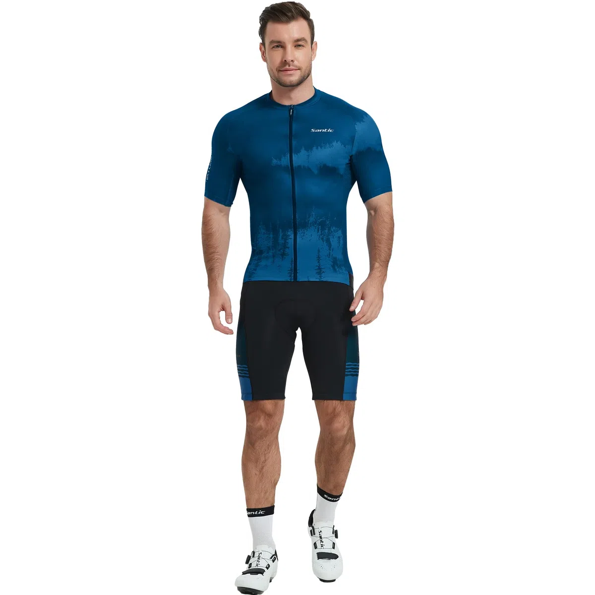 Santic Pantaloni Ciclismo Uomo Imbottiti Bicicletta Pantaloncini