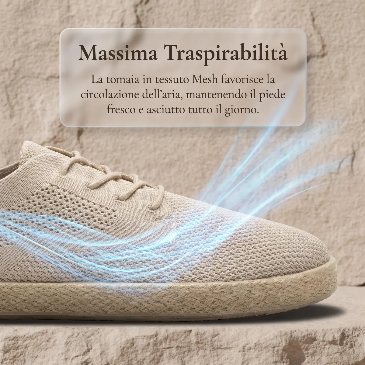 GLAMORA Espadrillas da uomo, scarpe piatte traspiranti, in tessuto con lacci, leggere, flessibili, suola in gomma antiscivolo, mocassino urbano comfort