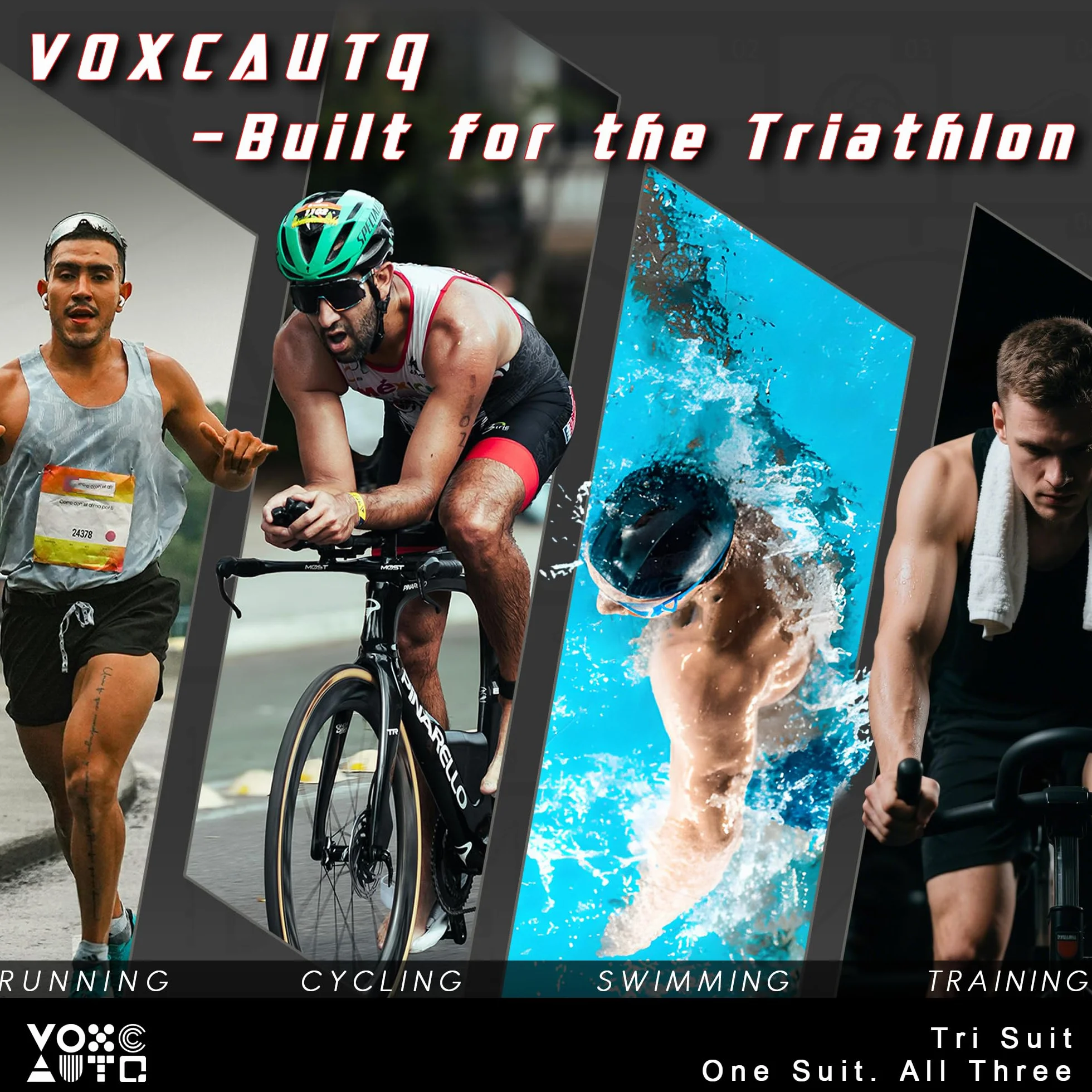 Tuta da Triathlon a Maniche Corte da Uomo,2024 Uomo Abbigliamento Ciclismo Set,Trisuit Cycling Skinsuit with Gel Pad per Nuoto/Corsa/Ciclismo,3 Tasche