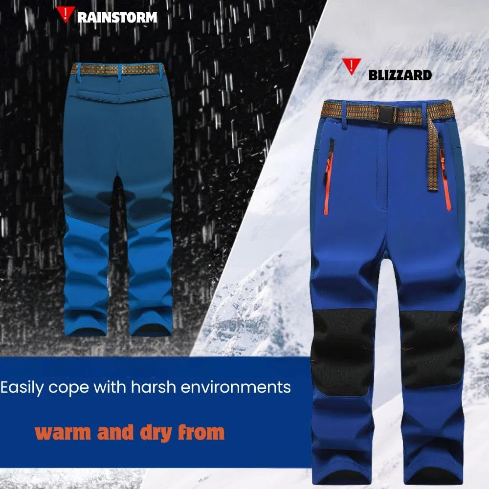 Pantaloni termici impermeabili per ragazzi e ragazze, pantaloni da neve, pantaloni invernali per attività all'aria aperta, pantaloni da sci softshell, per bambini