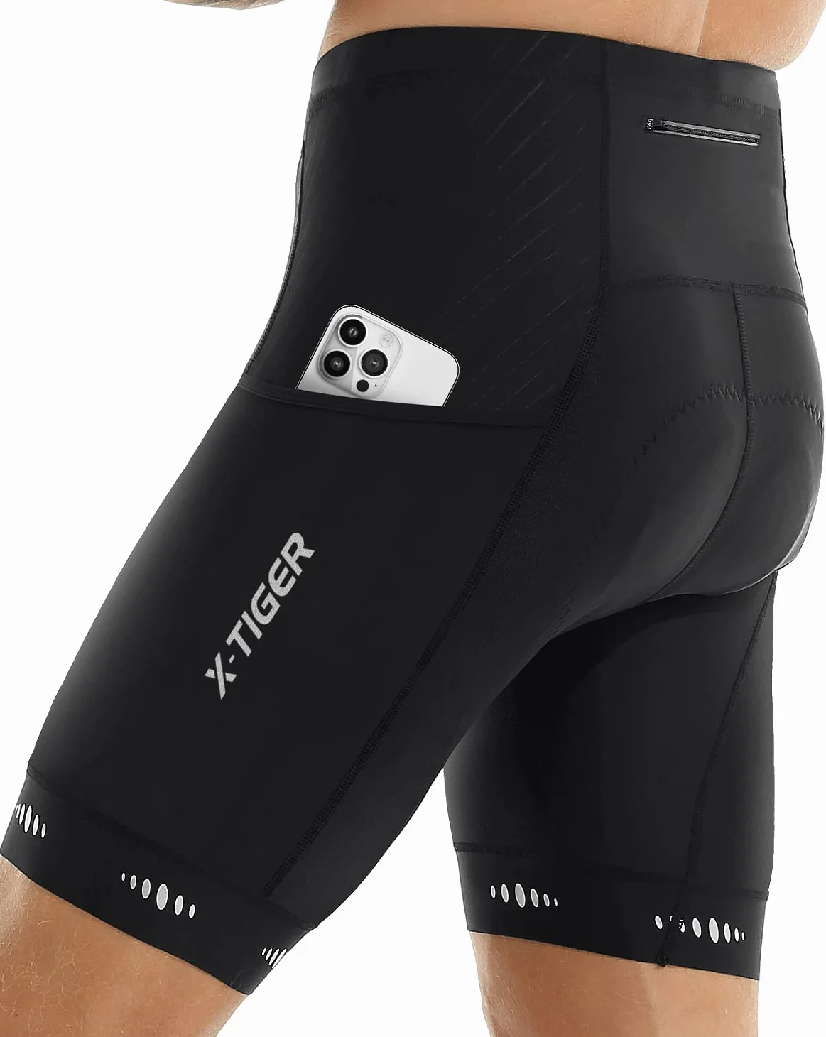 X-TIGER MTB Ciclismo Uomo 5D Gel Imbottito Pantaloncini Ciclismo Bici Uomo Traspirante Asciugatura Rapida con 3 Tasche