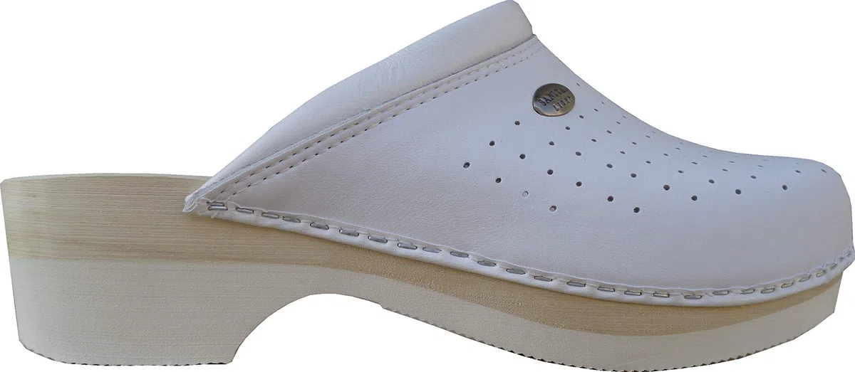 Sanital Light - Zoccolo da Uomo 2750 - Sottopiede Vero Legno - Fondo Micro Leggero Rigato - Tomaia Pelle - 100% Fatto in Italia