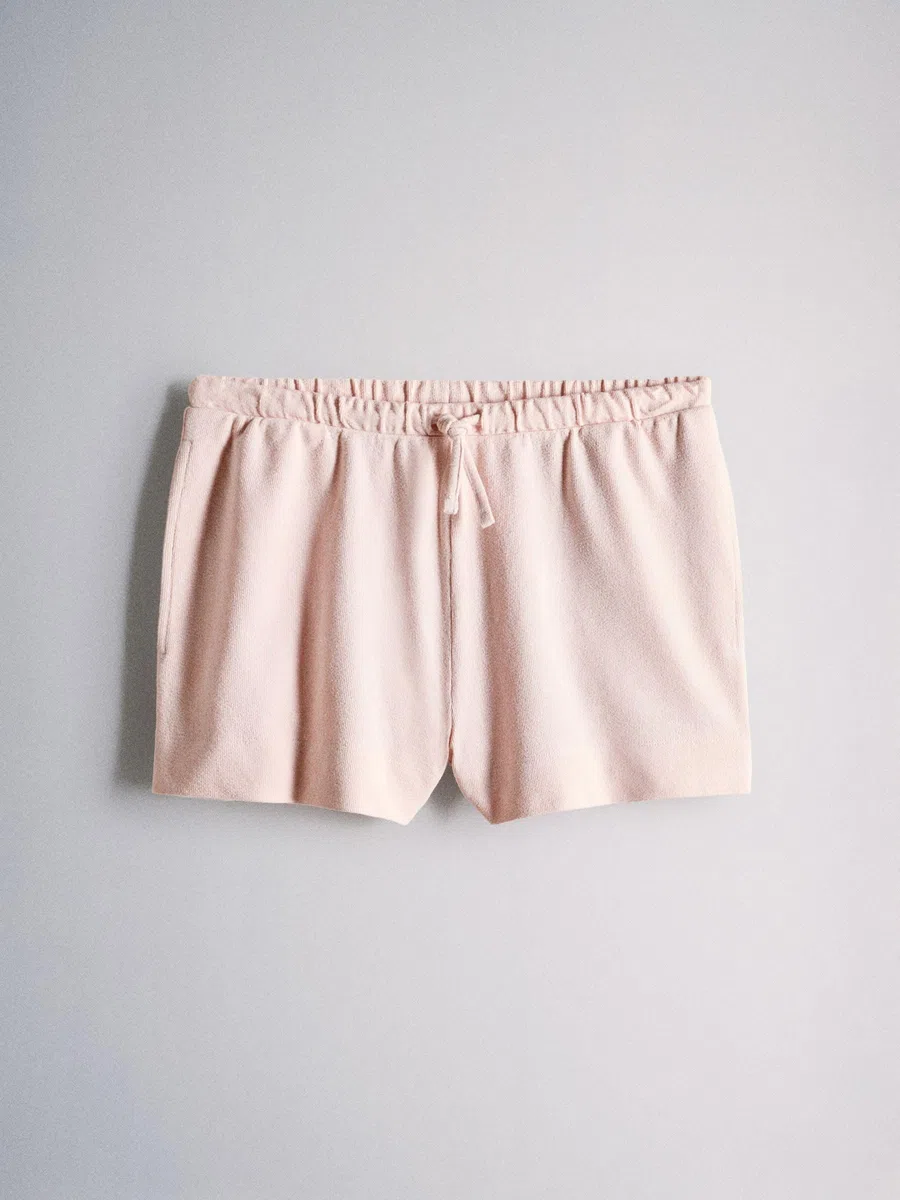 THE SET Donne Coordinato con t-shirt con scollo a V e shorts in spugna