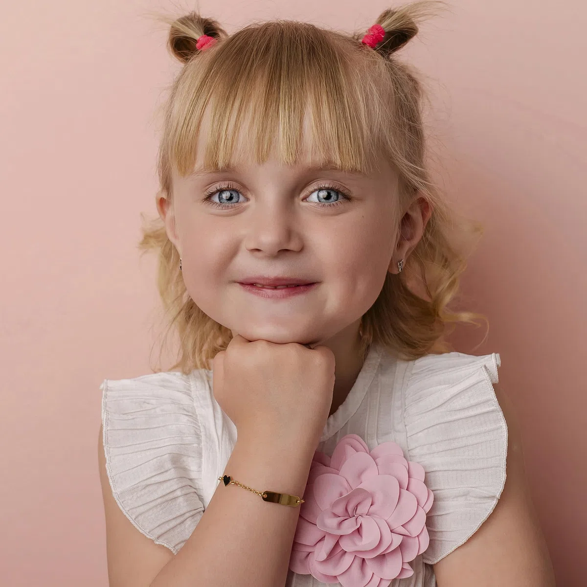 Sakrami Bracciale Argento 925 Bimba Piastrina Personalizzabile con Nome e Angioletto Smaltato Kids Collection + Confezione Regalo Personalizzata - Braccialetto per Nascita Comunione o Battesimo