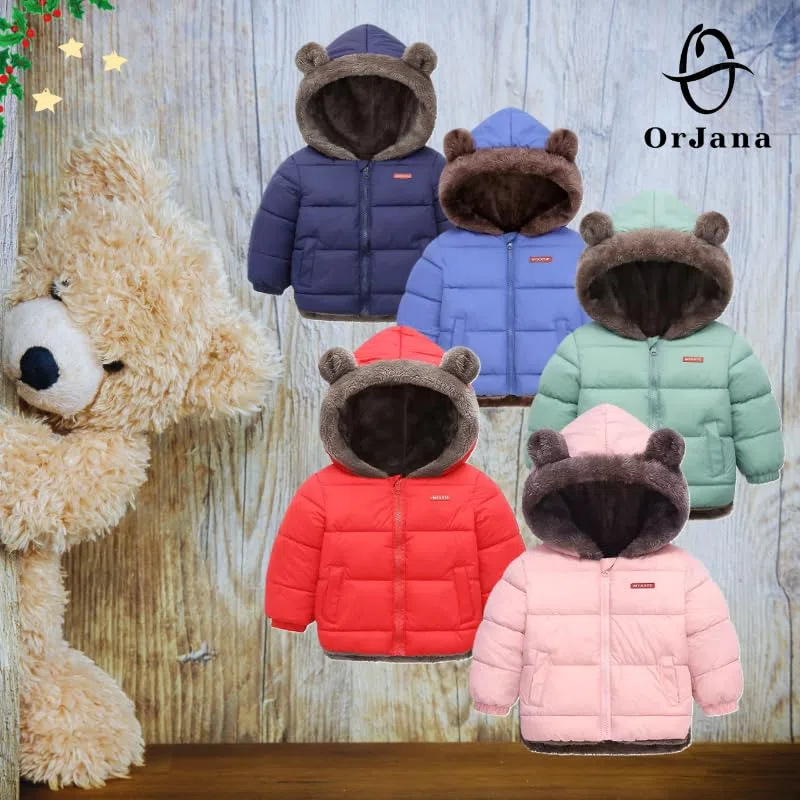 Giacca Invernale Bambino con Cappuccio Orecchie, Piumino Imbottito con Fodera in Pelliccia Sintetica, Caldo Cappotto Invernale
