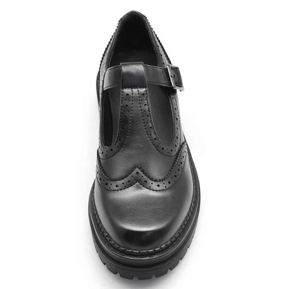 Scarpe Mary Jane Donna con Cinturino, Scarpe Oxford Stile Inglese, Suola Carrarmato Chunky, Eleganti Casual