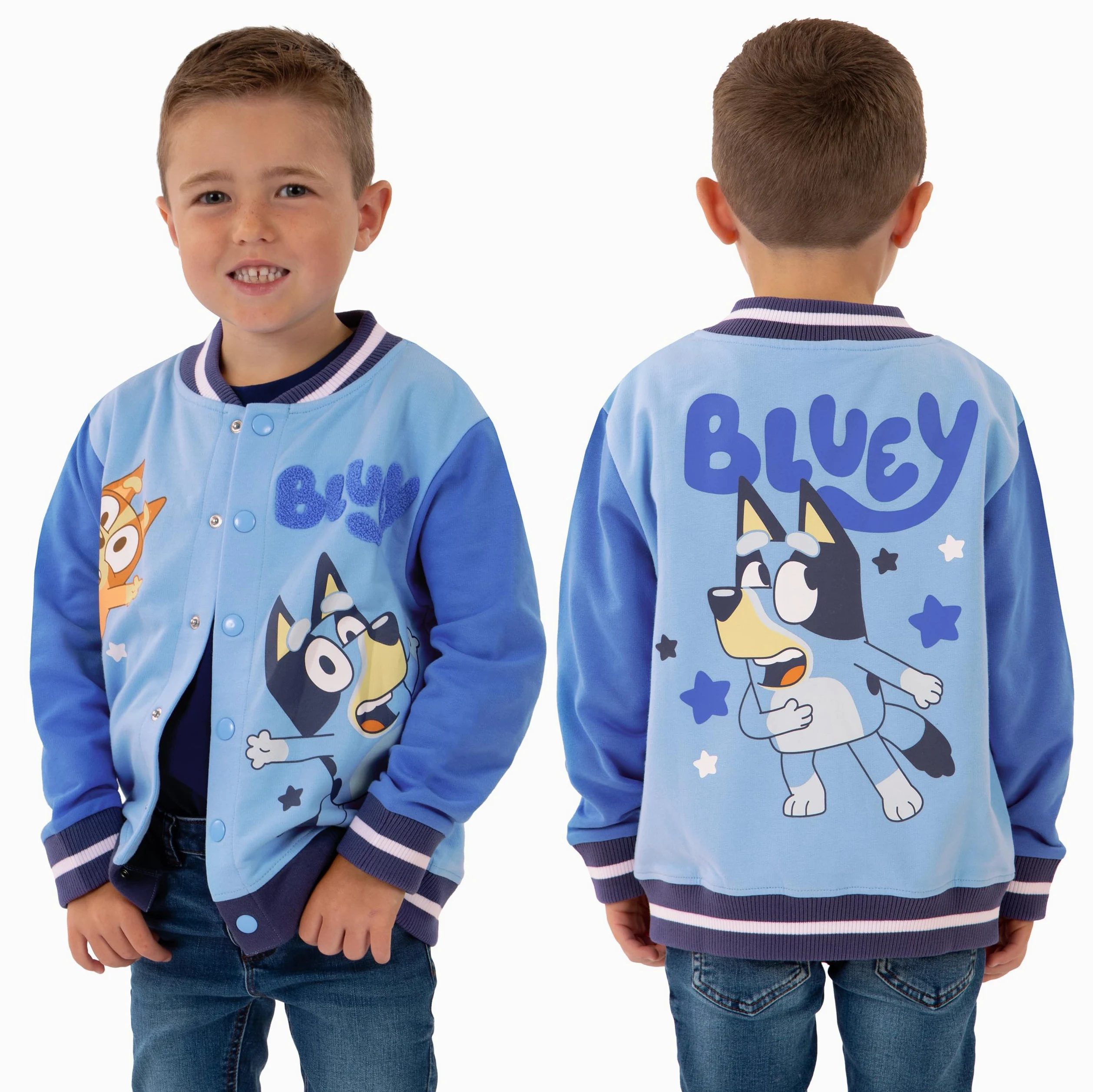 Bluey Giubbotto Bomber Per Bambino, Giacca A Maniche Lunghe Per Bambino, Giacca Da Baseball In Cotone l’Estate