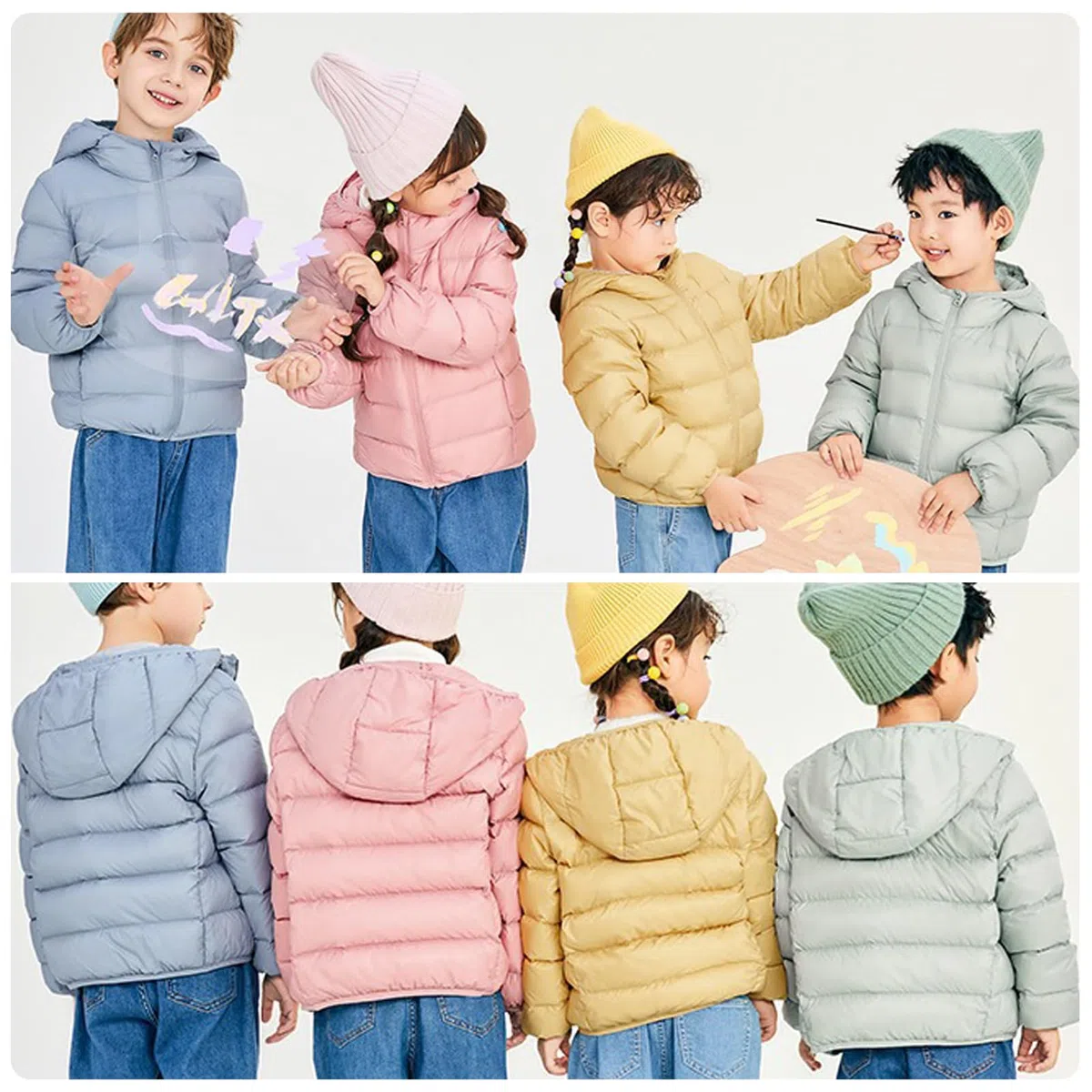 Bambina Piumino Leggero con Cappuccio Cappotto Invernale Giacca Giubbotto Tranpuntato per Bambini e Ragazzi