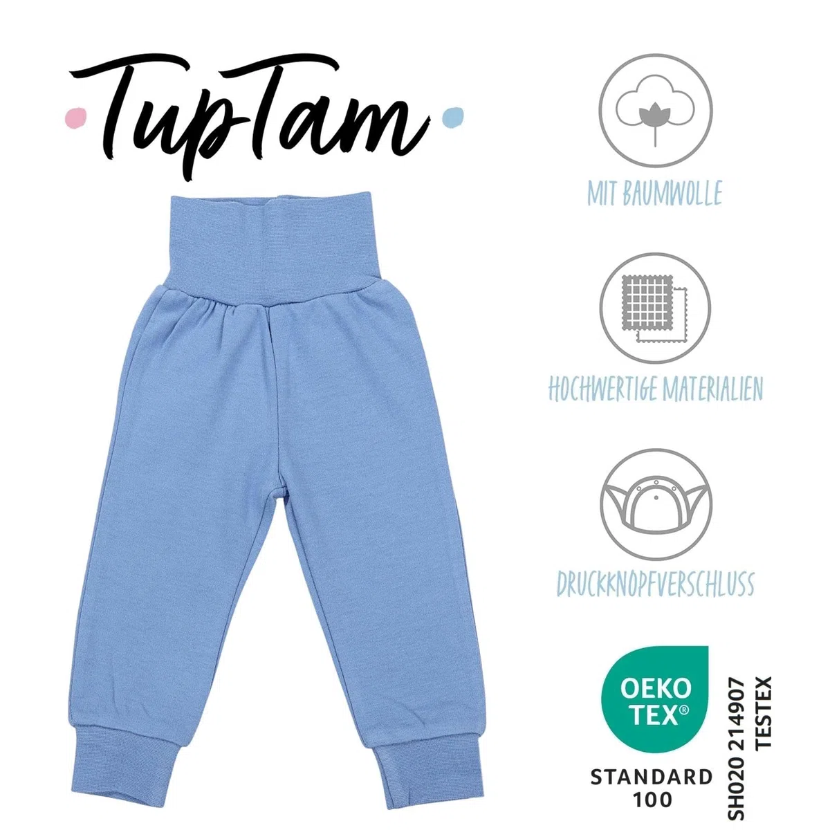 TupTam Pantaloni Bambino 5 Pezzi – Pantaloni Tuta Cotone per Bambini e Neonati, Morbidi e Comodi, Oeko-Tex