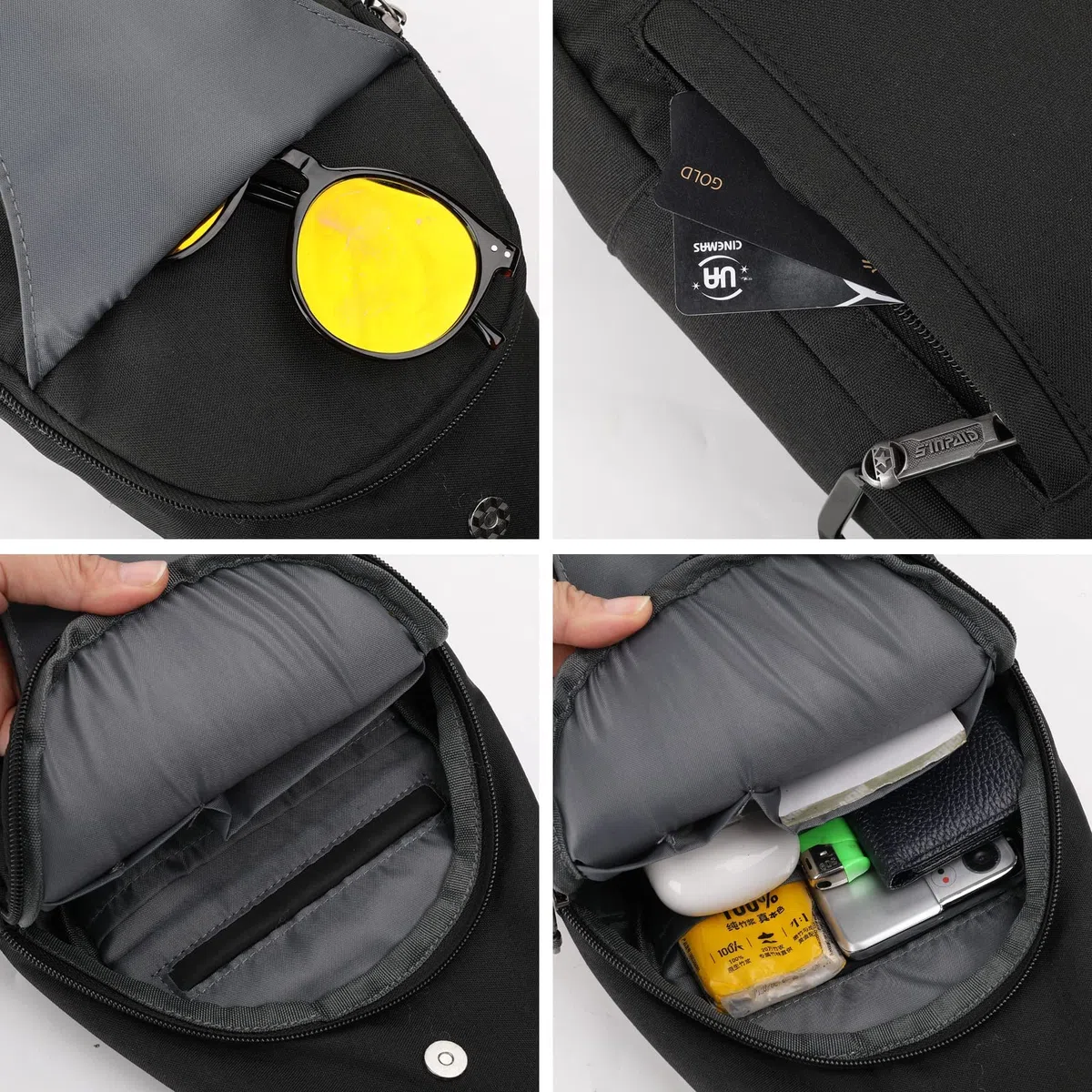 Waterfly Antifurto Zaino Monospalla Borse a Spalla Uomo Donna Sportivo Zaino a Tracolla Monospalla Borsello Petto Sling Bag per Scuola Lavoro Trekking Viaggio Uomo Tracolla