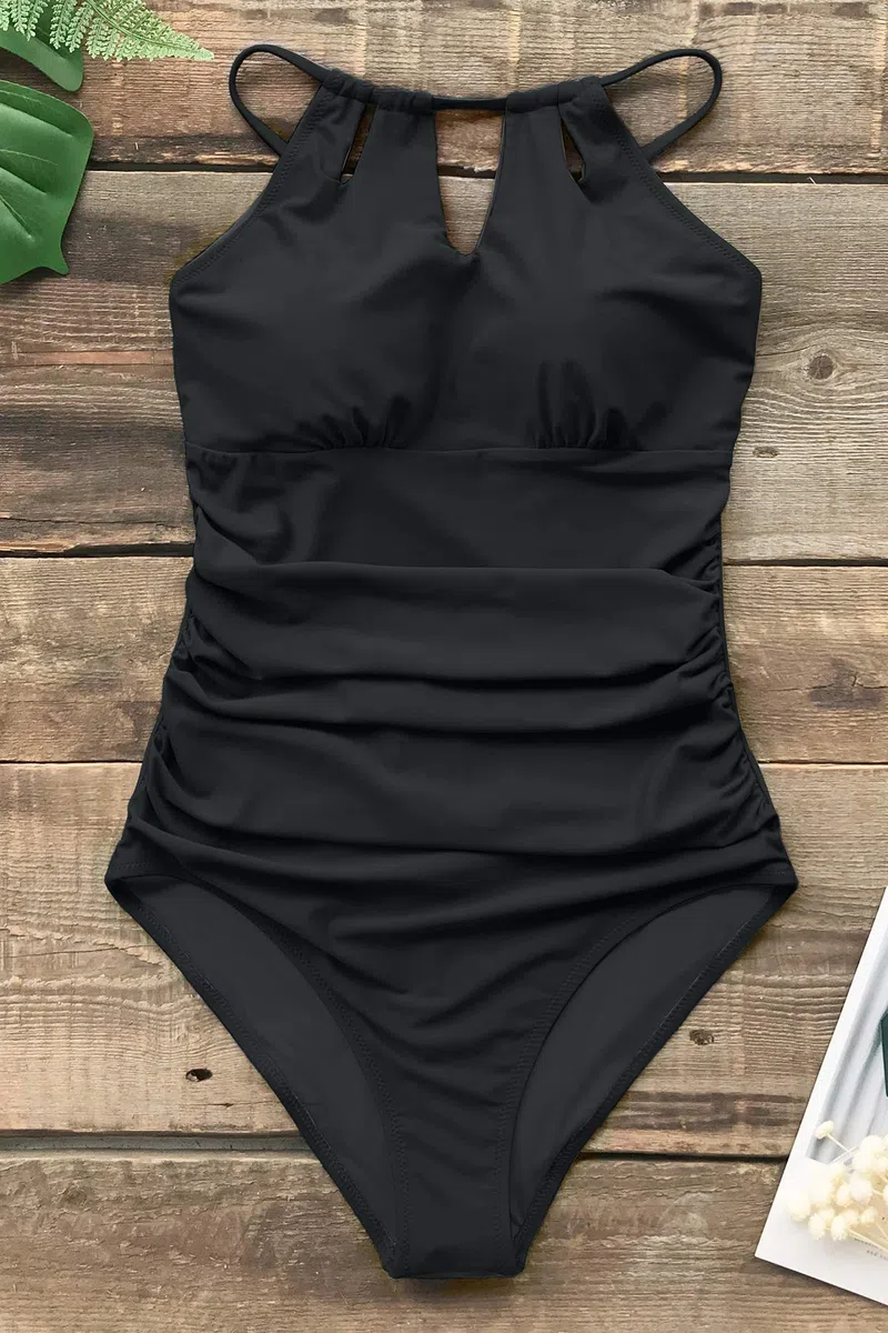 CUPSHE Costume da Bagno Intero da Donna con Collo Alto e Controllo della Pancia