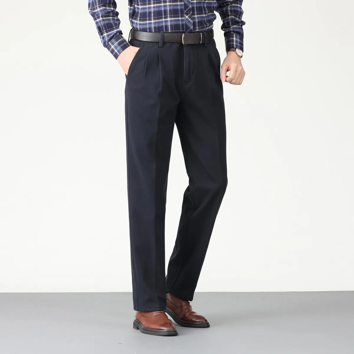 Allthemen Uomo Pantaloni da Abito Taglio Dritto Formale da Lavoro Business Pants Elegante Slim Fit Caldo Inverno