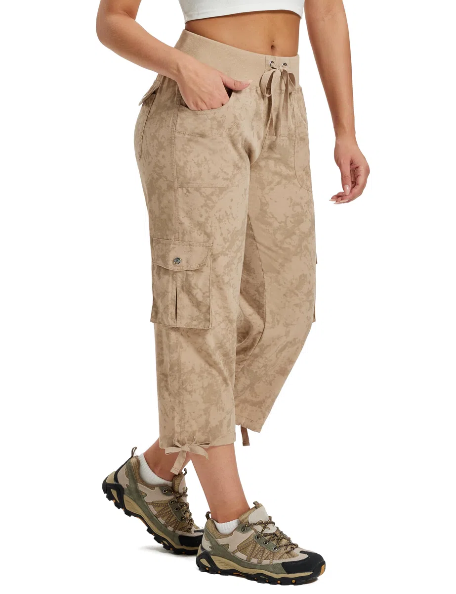 JINSHI Pantaloni Donna Estivi Cargo Pantalone Capri 3/4 Lungo Estivo Sportivo Leggero Lavoro Pant con Tasche