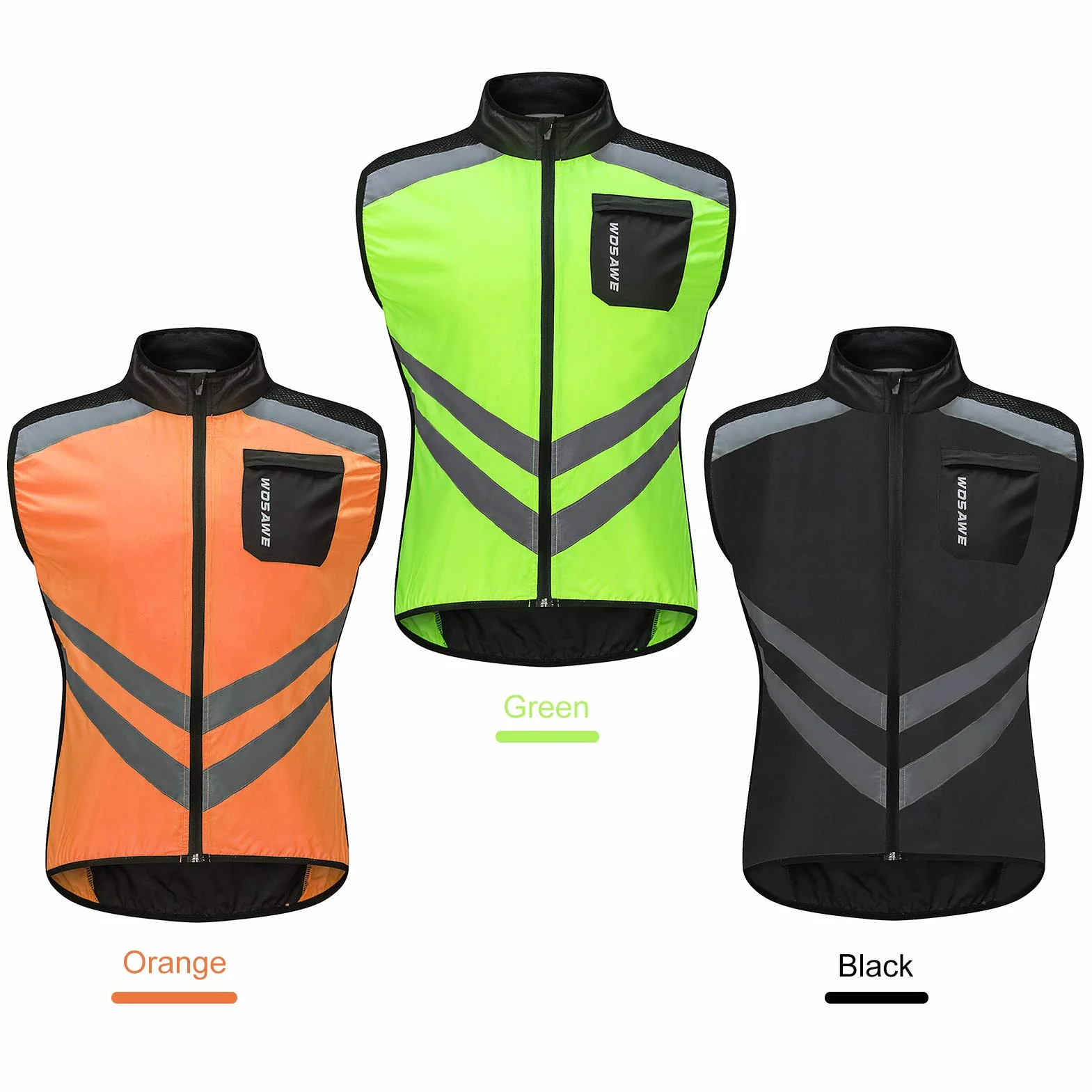 HUIOP Gilet da Ciclismo da Uomo Pieghevole Gilet da Bici di Sicurezza Riflettente Traspirante ad Asciugatura Rapida per Equitazione Corsa Jogging Escursionismo,Gilet da Ciclismo