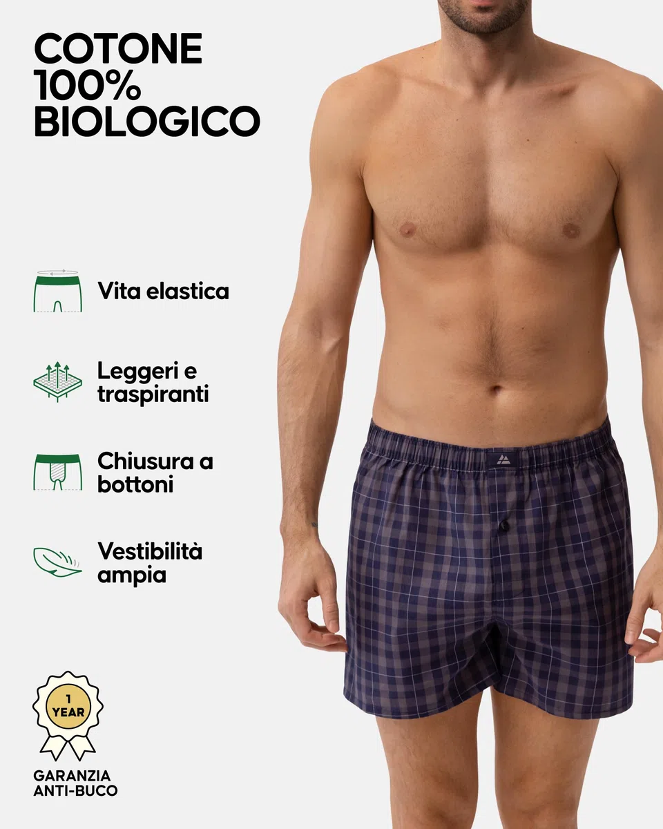 DANISH ENDURANCE Boxer Uomo Americani Cotone Biologico 100%, Mutande a Pantaloncino, Boxer di Tela, Leggeri e Traspiranti, 4 o 6 Paia