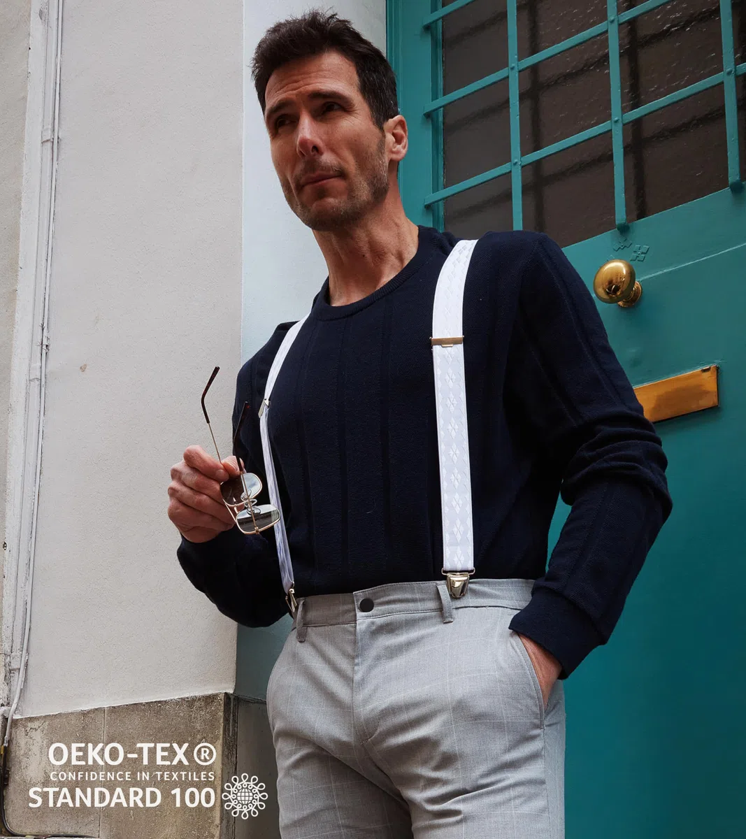 Pierrot - Bretelle Uomo Larghe Premium Vintage - Regolabili Fino A 130cm - Elastico Rinforzato - Garantite A Vita - Clip molto forti - Bretelle Uomo Eleganti