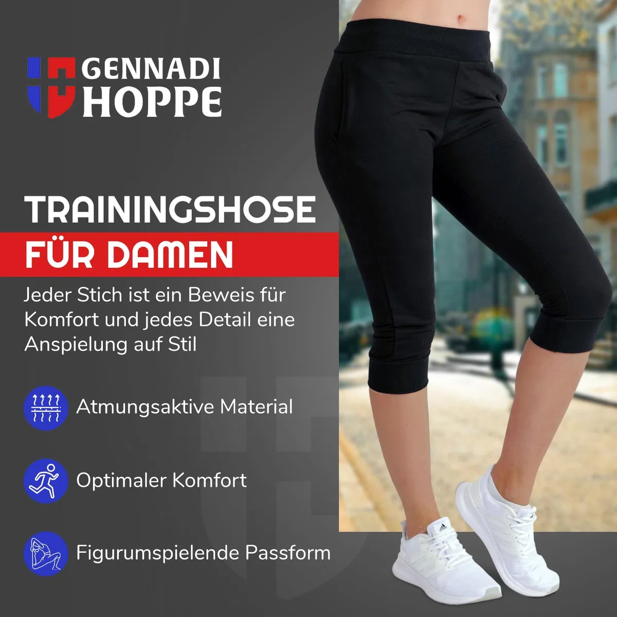 Pantaloni da Allenamento 3/4 Capri da Donna, Pantaloni Sportivi, Pantaloni da Jogging