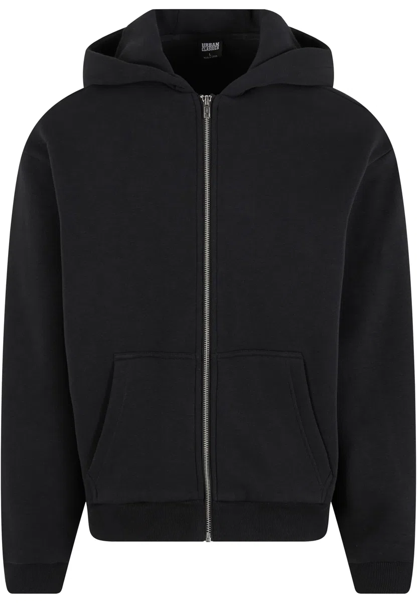 Urban Classics Fluffy Zip Hoody Uomo Felpa Jogging Nero Regular