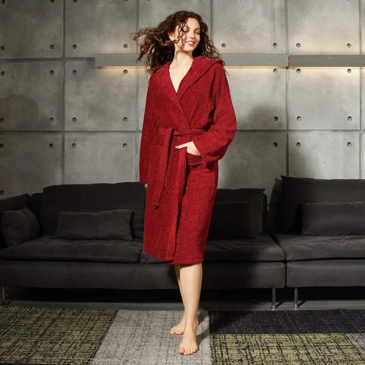 Accappatoio Donna e Uomo in Spugna 100% Cotone - Accappatoio Super Assorbente con Cappuccio - Morbido, Leggero, Anti-Pilling, Made in Italia