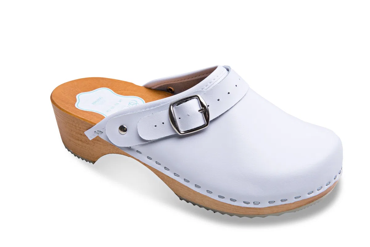 Futuro Fashion® - Zoccoli in Pelle con Suola in Legno Naturale - Unisex - Tinta Unita - Misure dal 36 al 42