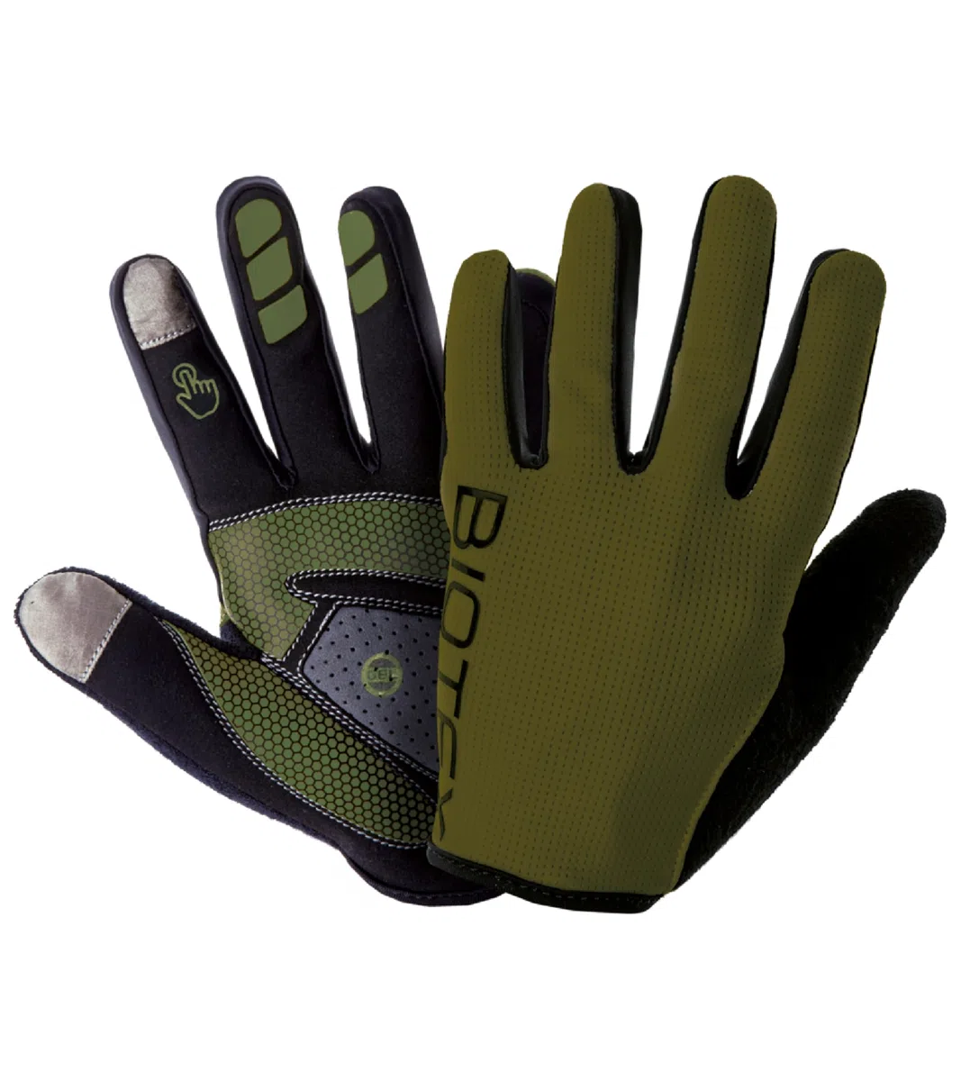 BIOTEX Guanti Epic Estivi per Bici Leggeri e Traspiranti a Dita Lunghe, con Tecnologia Touchscreen, ideale per Ciclismo su Strada o MTB