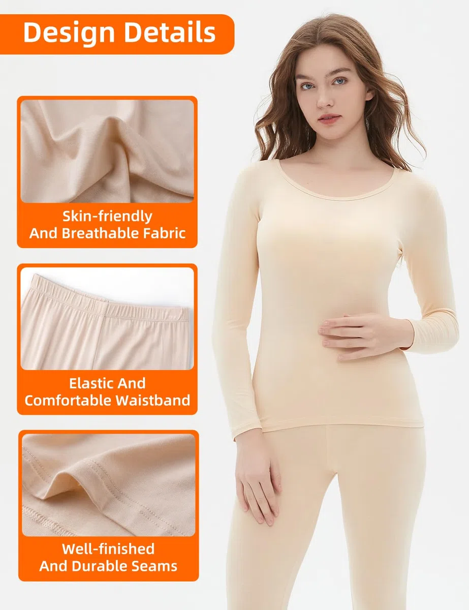 Vinconie Set Intimo Termico Donna Maglia Termica Pantaloni Termici Morbido Invernali