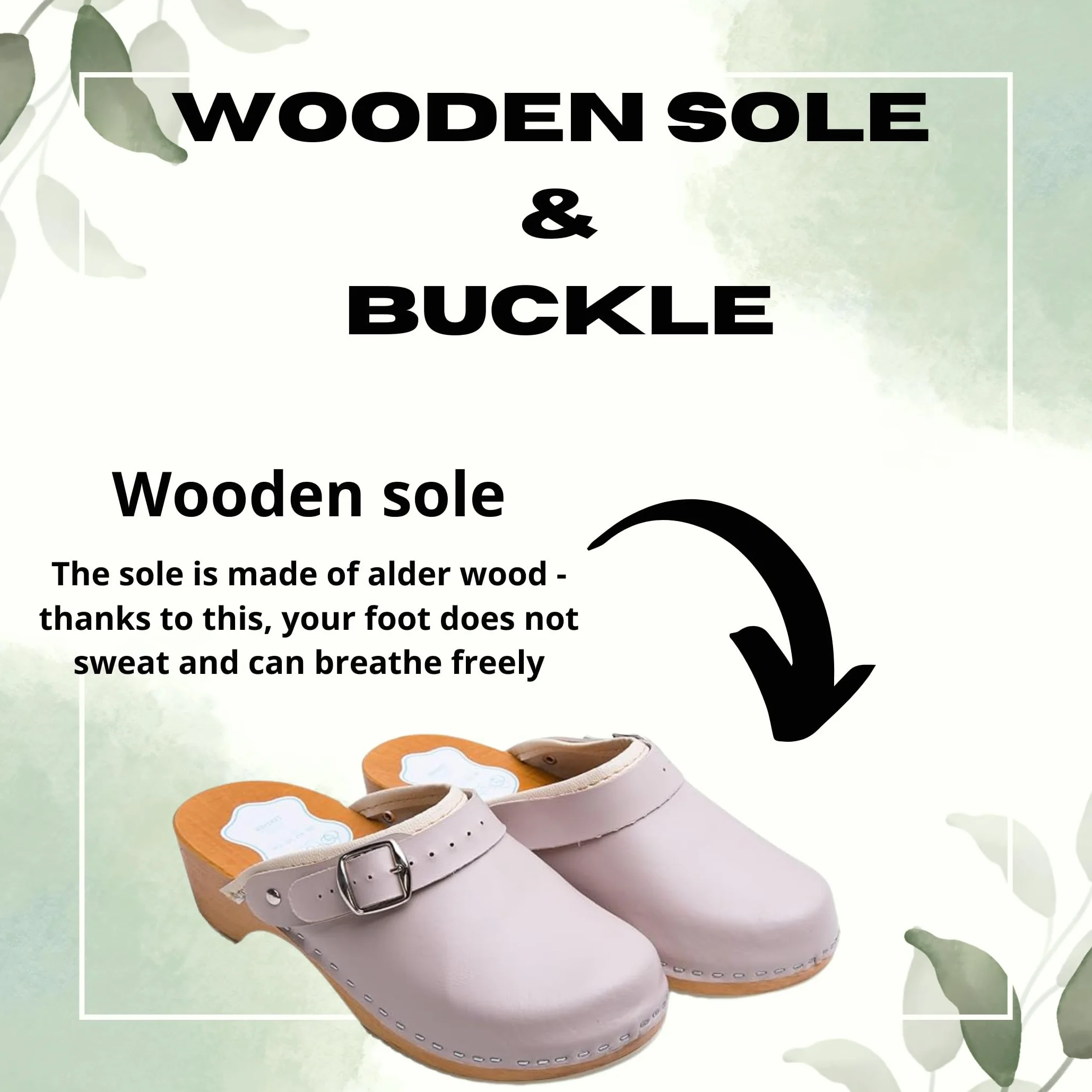 Futuro Fashion® - Zoccoli in Pelle con Suola in Legno Naturale - Unisex - Tinta Unita - Misure dal 36 al 42